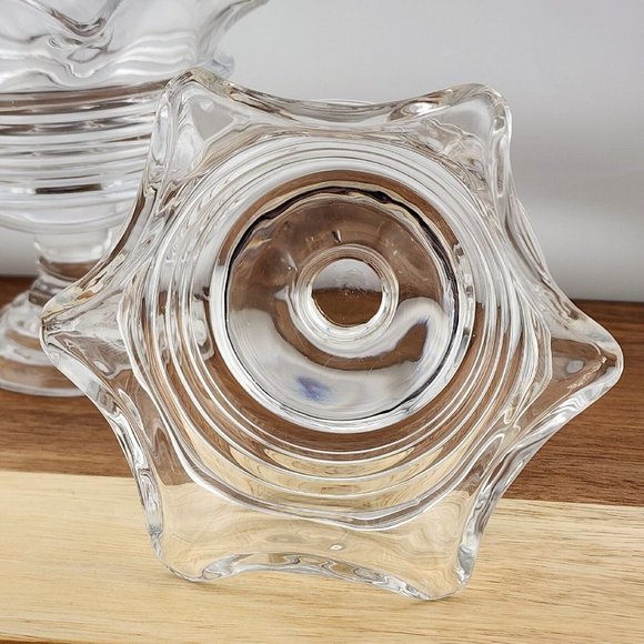 2) Partylite Sundae Pillar Candle Holder P7626 heavy crystal glass - Picture 6 of 16